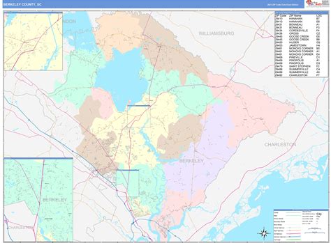 Berkeley County, SC Wall Map Color Cast Style by MarketMAPS - MapSales.com