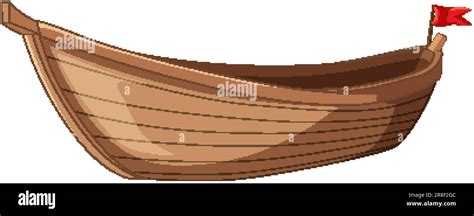 Wooden Boat Isolated on White Background illustration Stock Vector Image & Art - Alamy