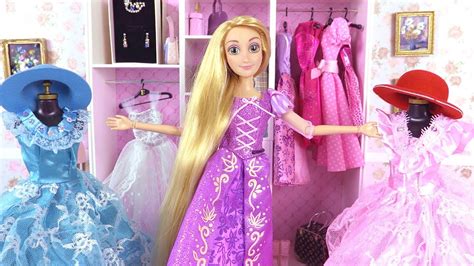 Princess Barbie Rapunzel Elsa Doll Dress Up 🌸 Princess Dresses and Accessories - YouTube