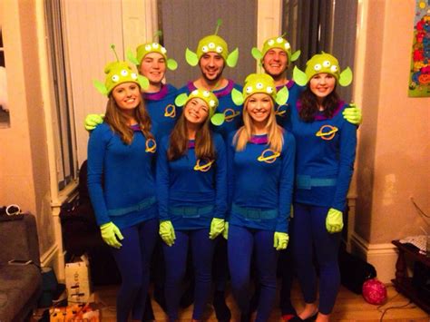 Disney pixar fancy dress group team costumes toy story aliens the claw DIY homemade outfits ...