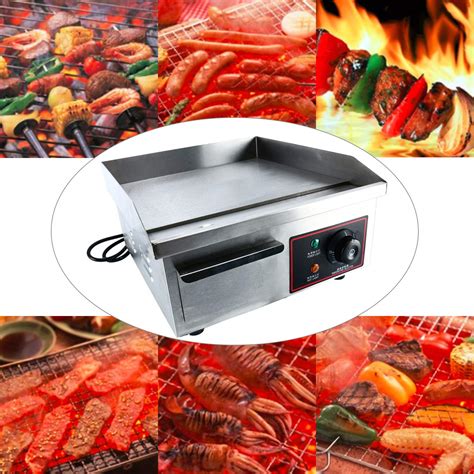 Commercial Stainless Steel Electric Thermostatic Griddle Grill BBQ ...