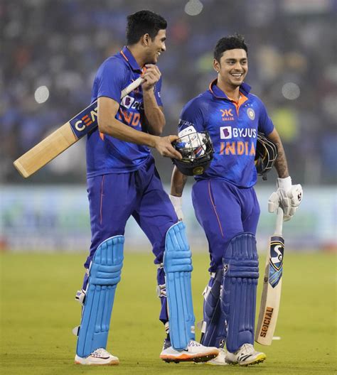 Shubman Gill and Ishan Kishan walk off after finishing the job ...