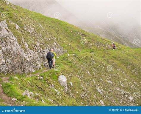 Hiking in the Austrian Alps Stock Image - Image of exploration, remote ...