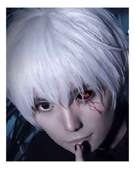 Buy Anime Silver White Cosplay Wig Synthetic Party Hair For Boy Teens ...