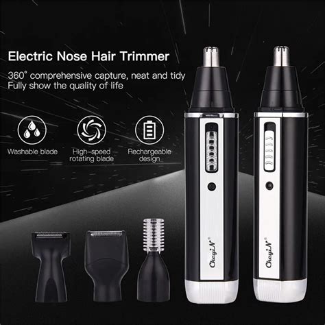 Rechargeable nose hair trimmer for men trimer ear face eyebrow nose ...