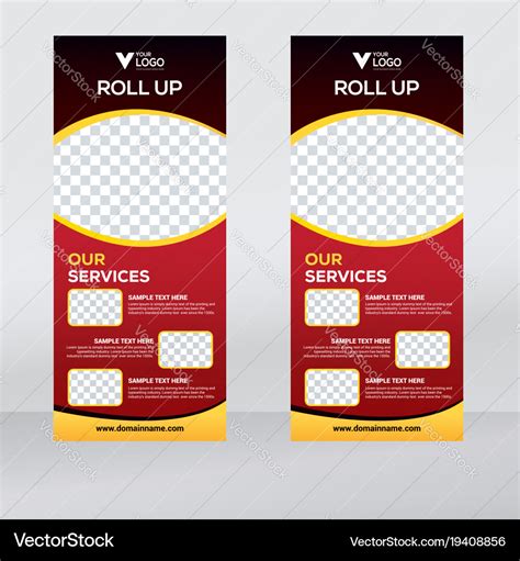 Creative roll up banner design template Royalty Free Vector