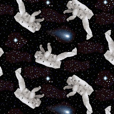 Astronauts Outer Space NASA Fabric by the Yard / Planetary | Etsy