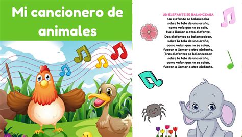 canciones infantiles bosque de fantasias cancionero infantil fichas con canciones de animales