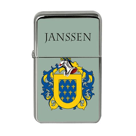 Janssen (Netherlands) Coat of Arms Flip Top Lighter - Family Crests