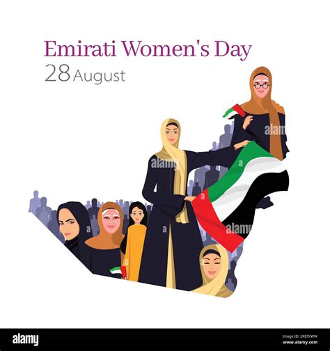 Emirates Women's Day, Arab women with UAE flag Emirati Women's Day, Human Rights, Women's rights ...