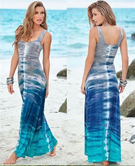 BLUE BEACH DRESS | Printed beach dresses, Long beach dress, Boho summer dresses