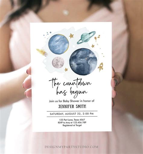 Editable space baby shower invitation galaxy outer space etsy – Artofit