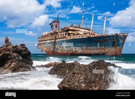 SS American Star shipwreck on Fuerteventura, Canary Islands, Spain ...