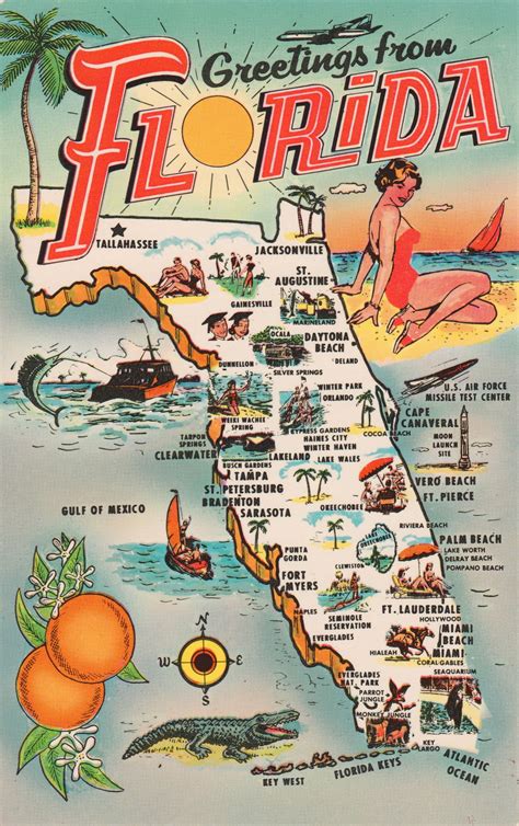 Old Florida Tourism map : MapPorn