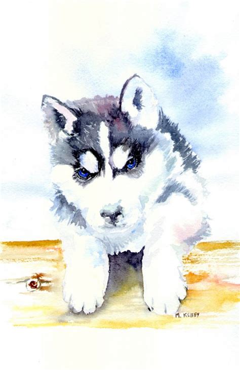 HUSKY PUPPY - Original Alaskan Watercolors