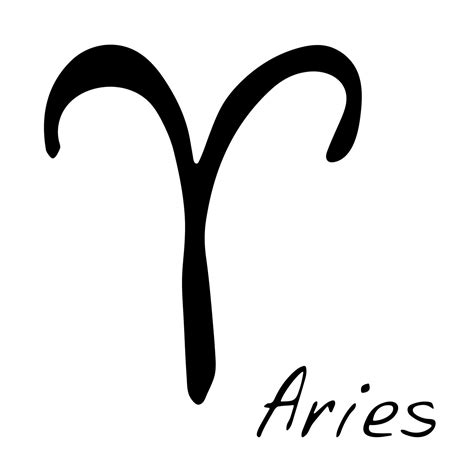 Hand drawn aries zodiac sign Esoteric symbol doodle Astrology clipart Element for design ...