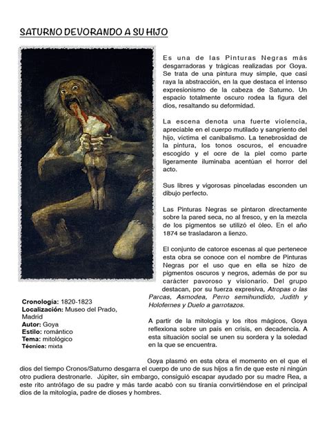 Saturno Devorando A Su Hijo | Descargar gratis PDF | Francisco Goya | Pinturas