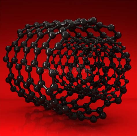 Black Carbon Nanotubes on Red Background Stock Illustration ...