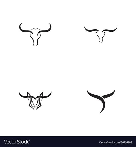 Bull horn logo and symbols template icons app Vector Image