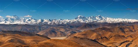 Himalayas panorama featuring ice, sky, and view | Nature Stock Photos ~ Creative Market