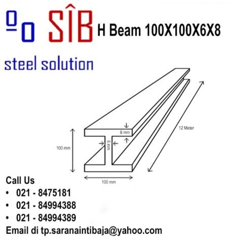 Jual Besi H Beam 100 X 100 X 6 X 8 (Info Call Us) - Kota Bekasi ...