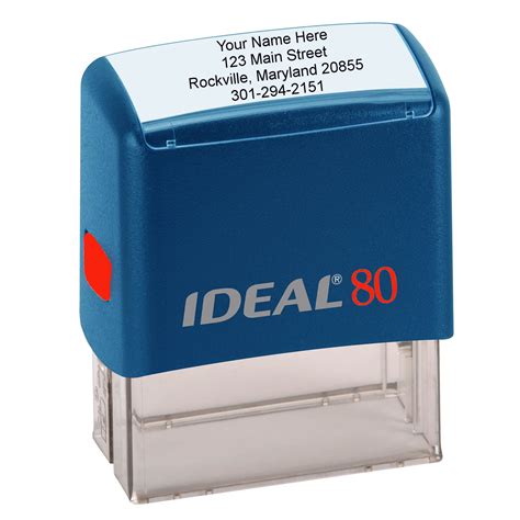 Ideal 80 Personalized Custom 4 Line Return Address Self Inking Rubber Stamp | eBay