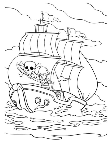 Premium Vector | Pirate Ship Coloring Page for Kids