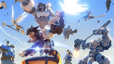 Download Overwatch 4k Heroes In Sky Wallpaper | Wallpapers.com