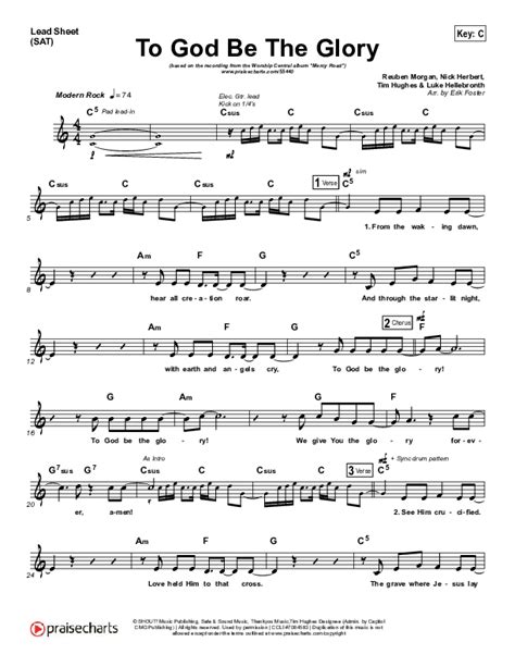 To God Be The Glory Sheet Music PDF (Worship Central) - PraiseCharts