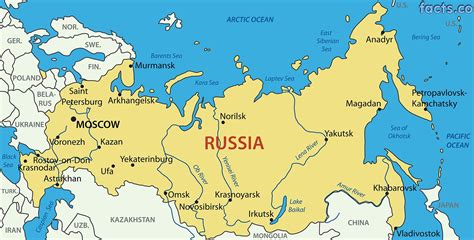 Russia map cities - Cities of Russia map (Eastern Europe - Europe)