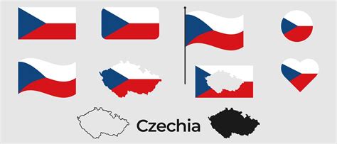 Flag of Czechia. Silhouette of Czechia. National symbol. 22432879 ...