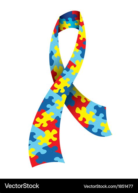 Autism awareness ribbon Royalty Free Vector Image