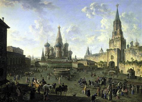 Red Square painting of Moscow, Russia in 1801 image - Free stock photo ...