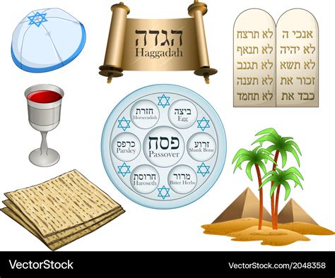 Passover symbols pack Royalty Free Vector Image