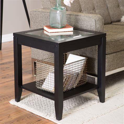 Have to have it. Shelby Glass Top End Table with Quatrefoil Underlay ...