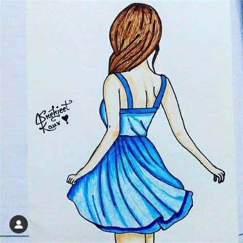 Girl drawing 💙 | Girl drawing, Colorful drawings, Painting of girl