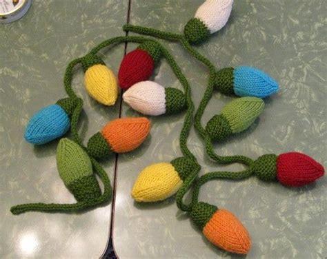 Knitted Christmas Lights | Christmas knitting, Christmas knitting ...