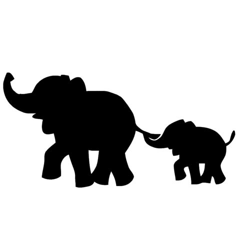 Elephant Family Silhouette at GetDrawings | Free download