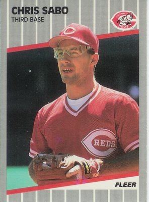 Cincinnati Reds 1989 Fleer Chris Sabo Team Set.