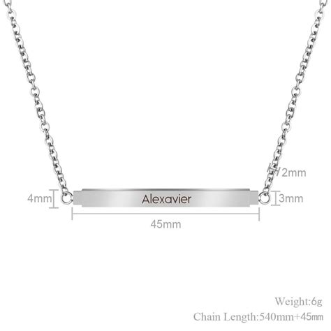 Custom Bar Necklace Custom Engraved, Personalized Gift for Mother, Secret Message Necklaces ...