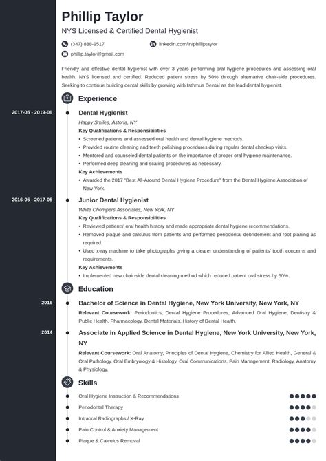 Dental Hygiene Sample Resume