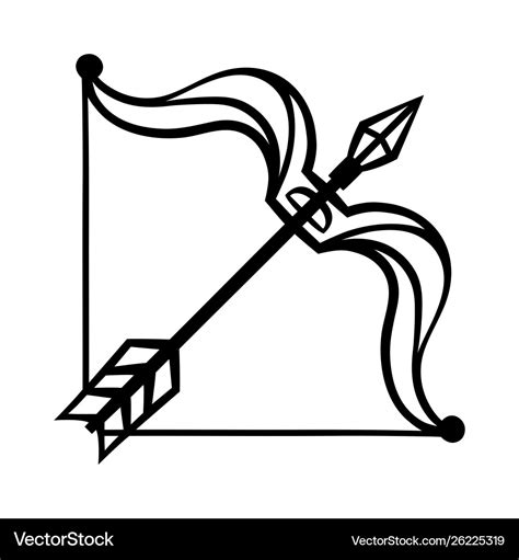 Sagittarius sign black horoscope symbol Royalty Free Vector