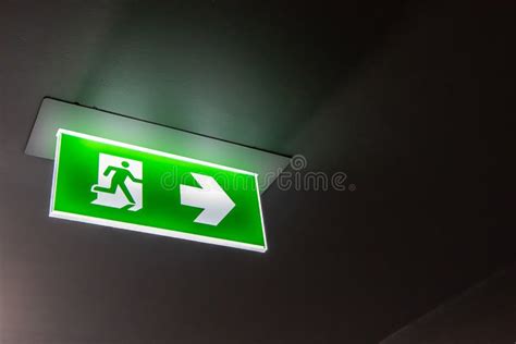 Fire Exit ,green Emergency Exit Sign Stock Image - Image of light, icon ...