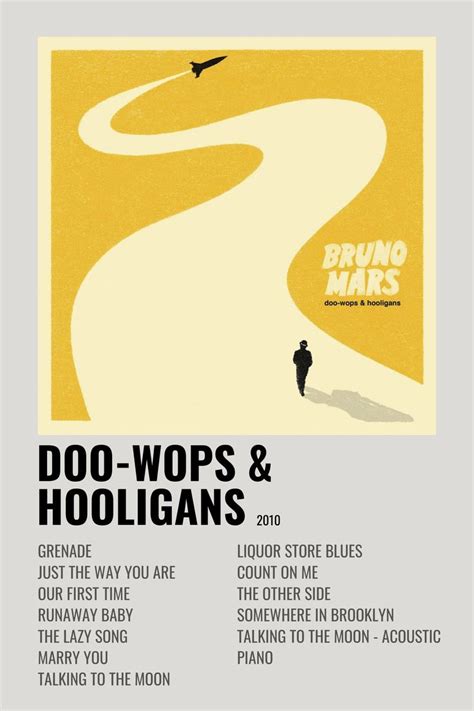 Bruno Mars - Doo-Wops & Hooligans | Music poster ideas, Music album cover, Music poster