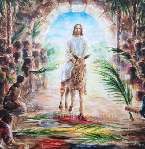 Jesus Triumphal Entry Painting at PaintingValley.com | Explore collection of Jesus Triumphal ...