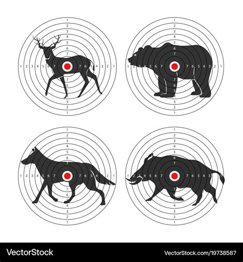 Hunting animal targets icons template Royalty Free Vector