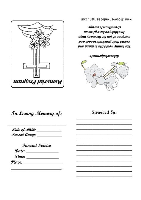 Free Printable Memorial Card Template