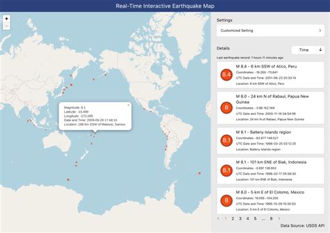 Real-Time Interactive Earthquake Map