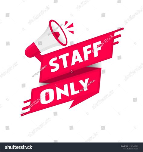 Staff Only Sign Flat Banner Design Stock Vector (Royalty Free ...