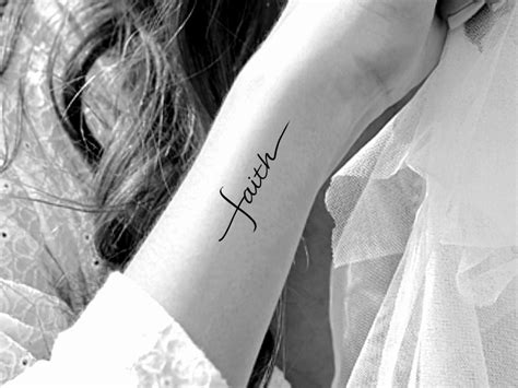 Faith Cross Temporary tattoo / text tattoo / words tattoo / temp tattoo